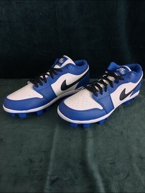 Nike Jordan 1 Retro MCS Low Men's Baseball Cleats in the Game Royal Sz12